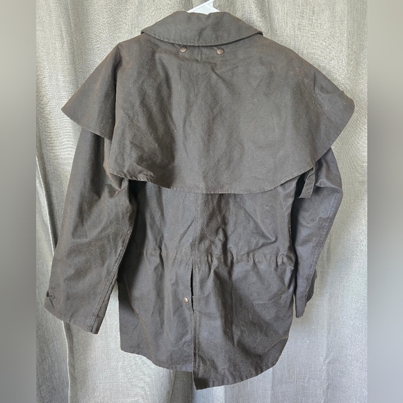 The Outback Trading Company Bush Ranger Saddle Jacket Brown Size S Oiled Vtg 90s - Picture 3 of 4